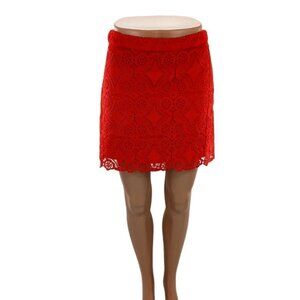 HOLLISTER Red Lace Skirt Womens Mini California Casual Lined Juniors Size 1
